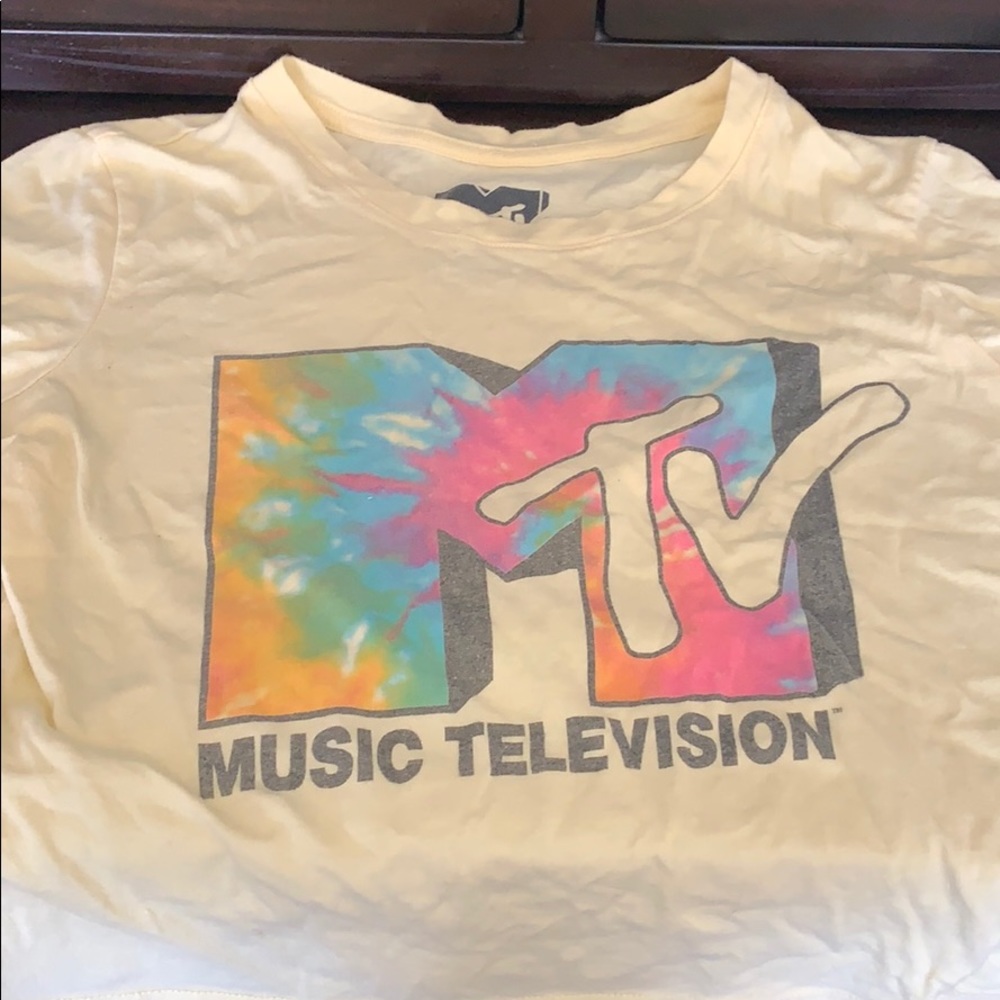 Retro MTV tye-dye cropped shirt